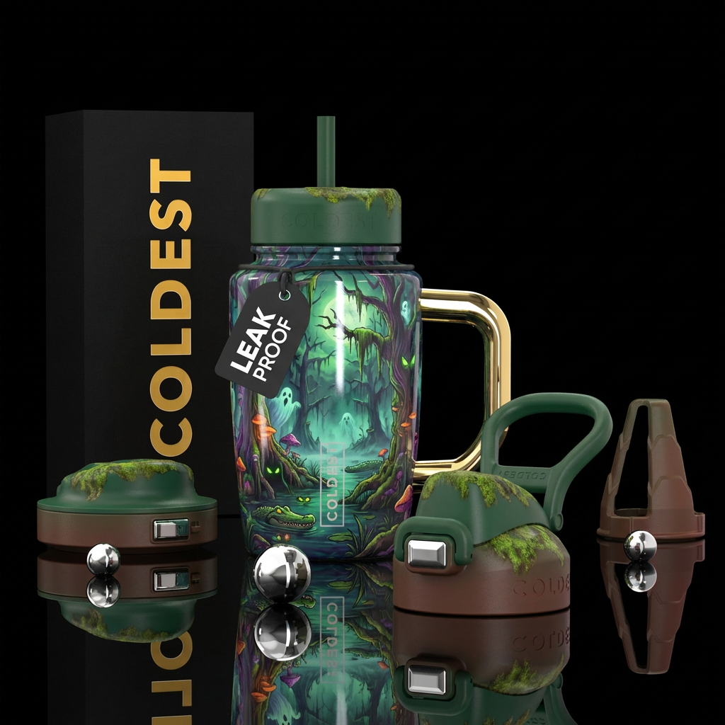 swamp,, haunted water bottle design