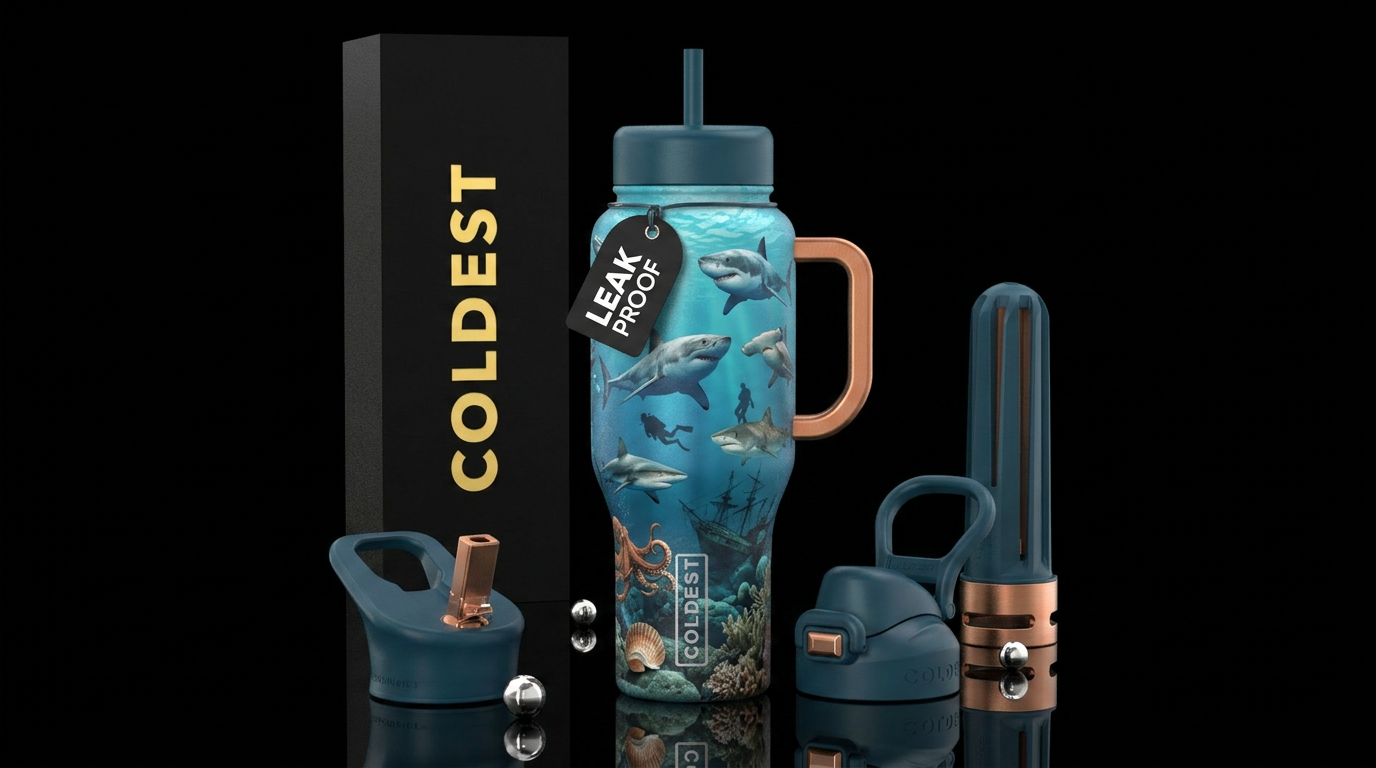 Great white hammer head shark saw nose shark tiger... water bottle design