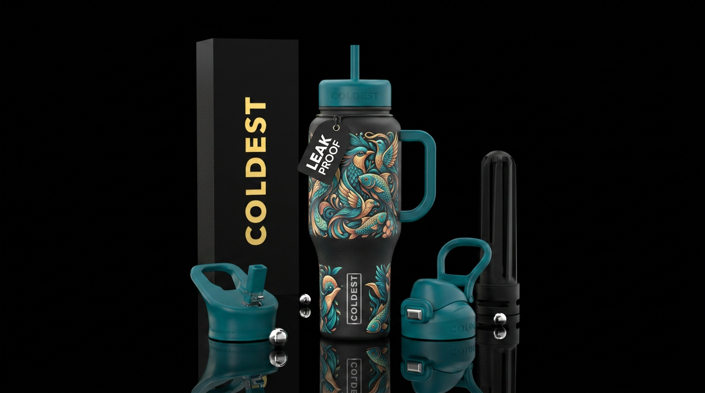 Bird and fish water bottle design