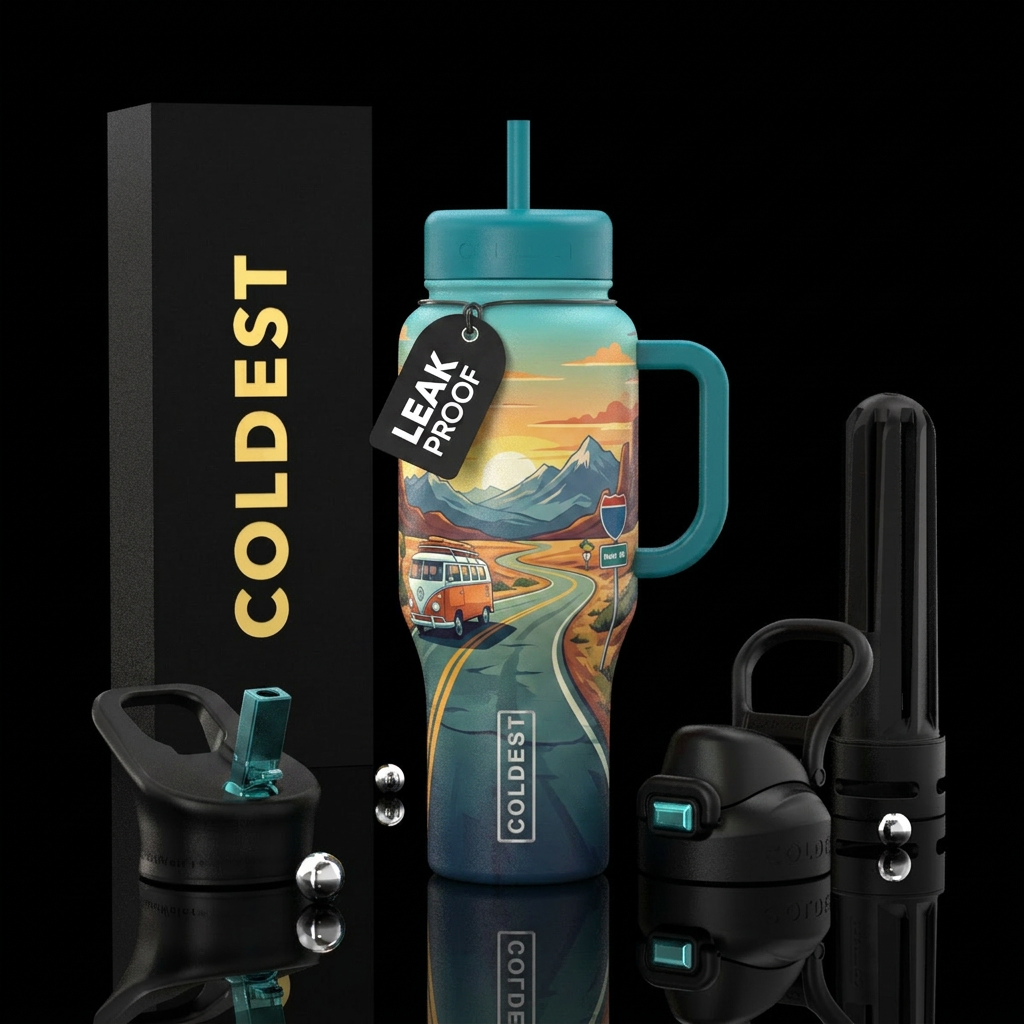 Road trip water bottle design