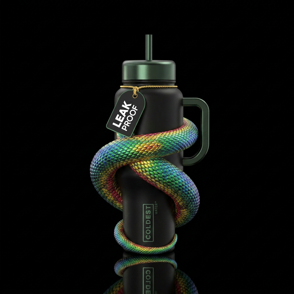 snake water bottle design