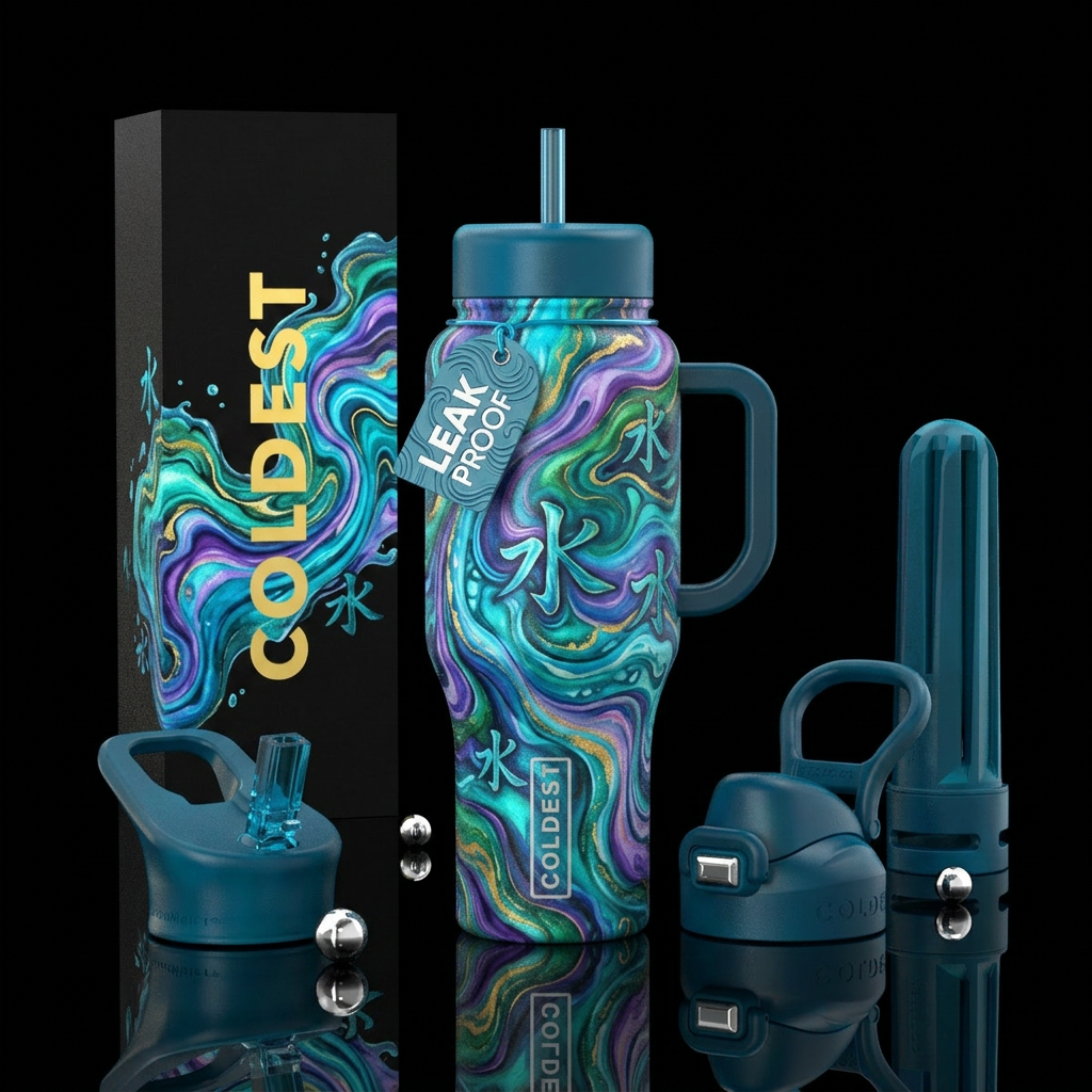 Swirls water bottle design