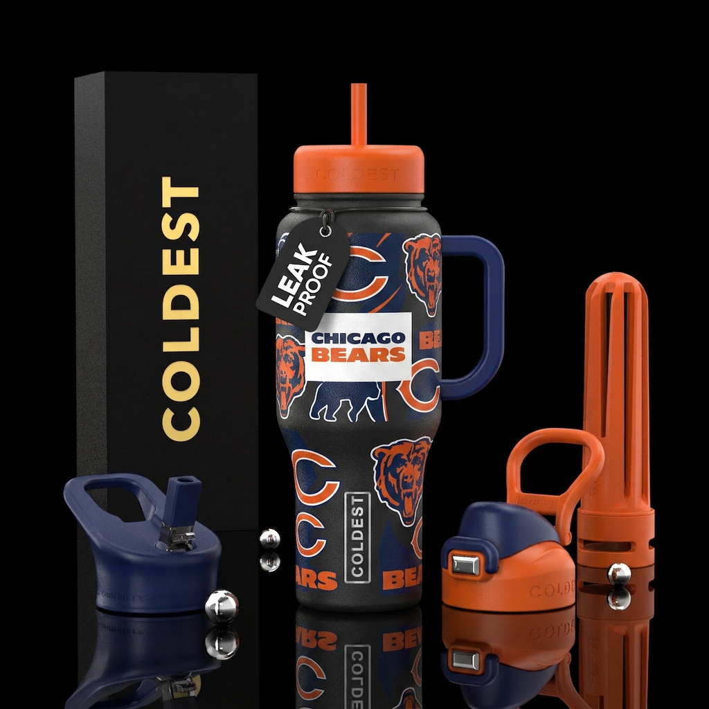Da Bears water bottle design