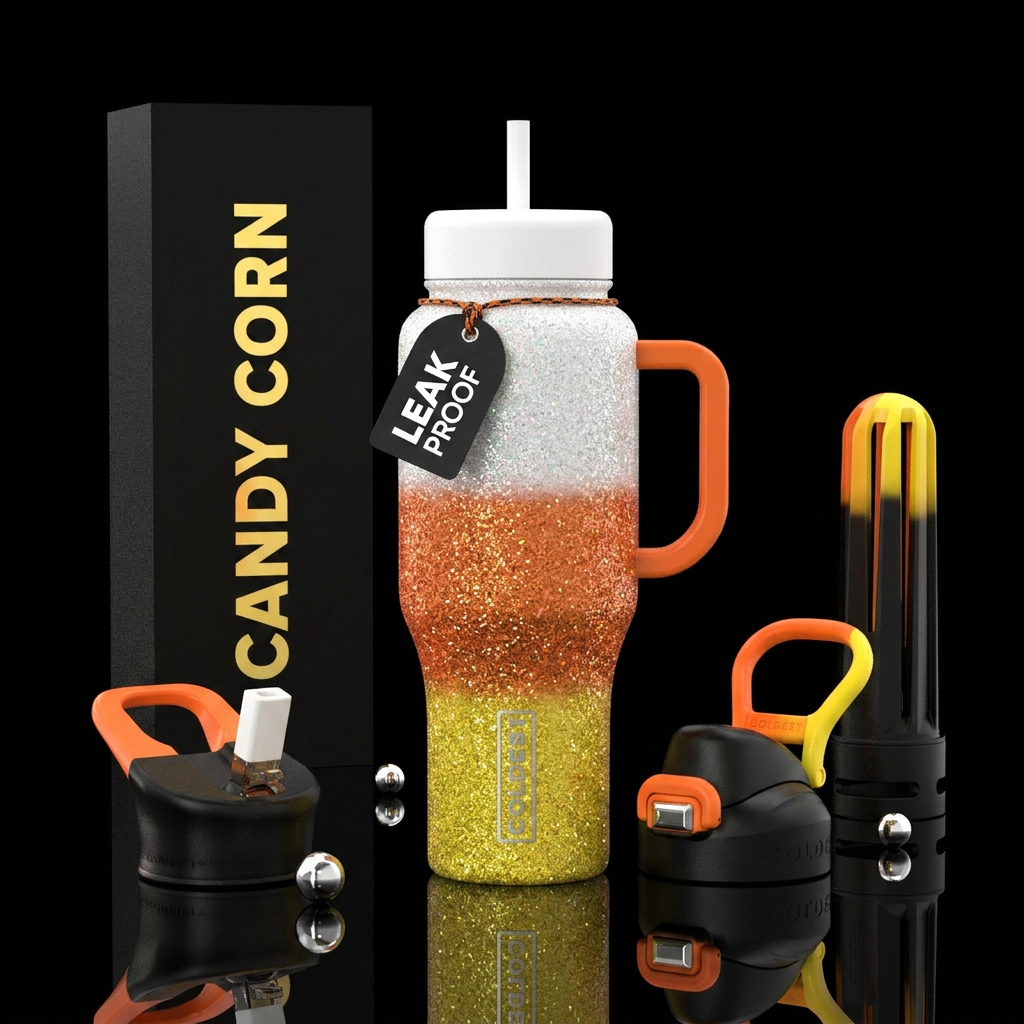 Candy corn water bottle design