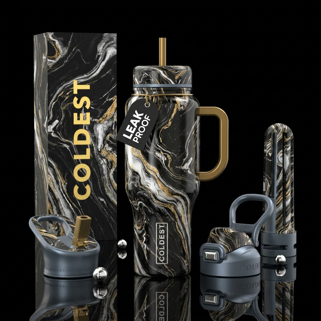 Black luna water bottle design