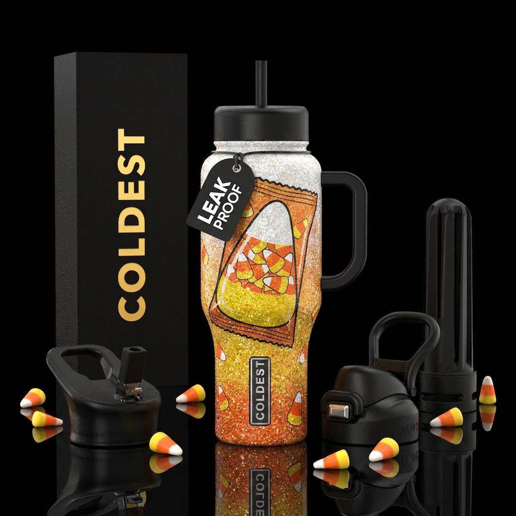 Candy corn water bottle design