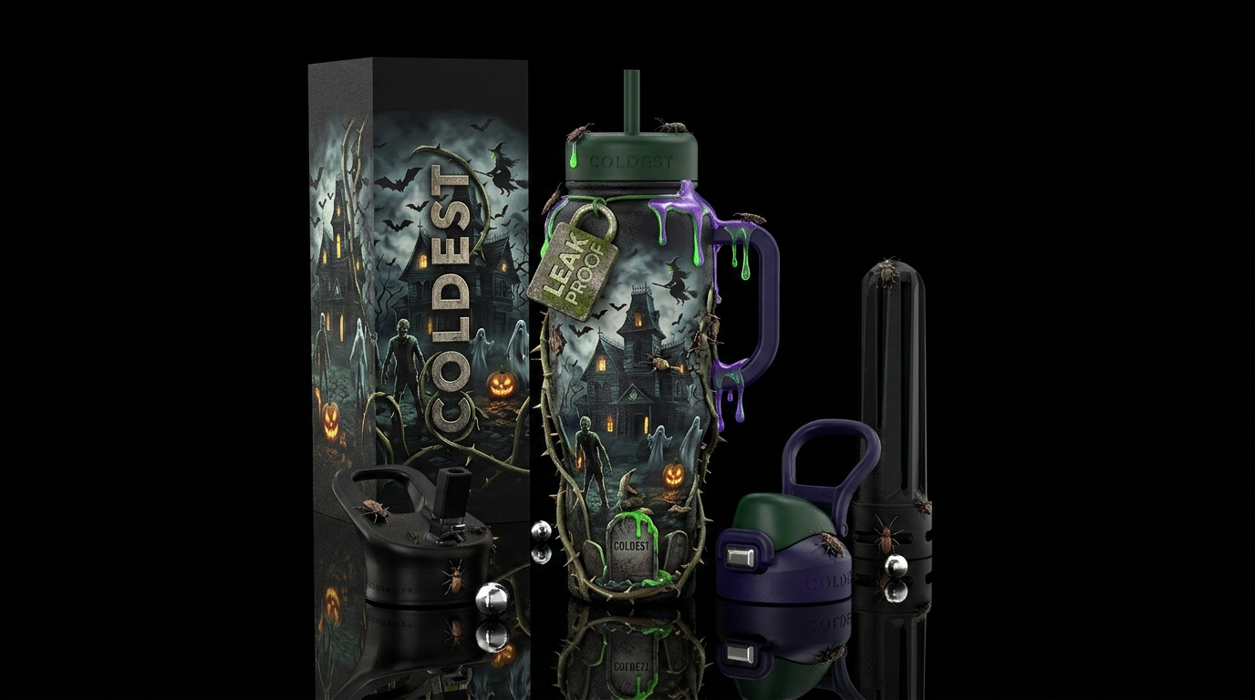 Zombie house water bottle design
