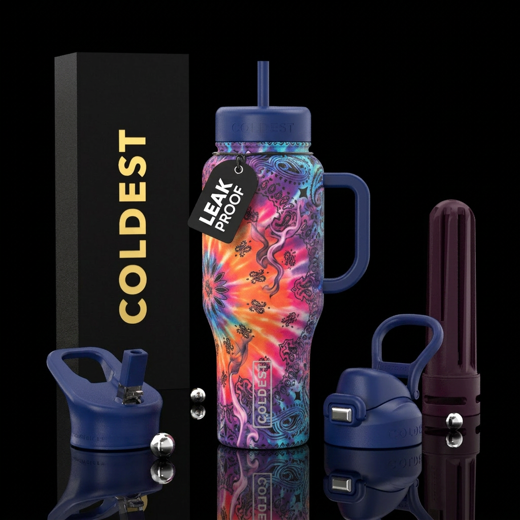 Tie dye water bottle design