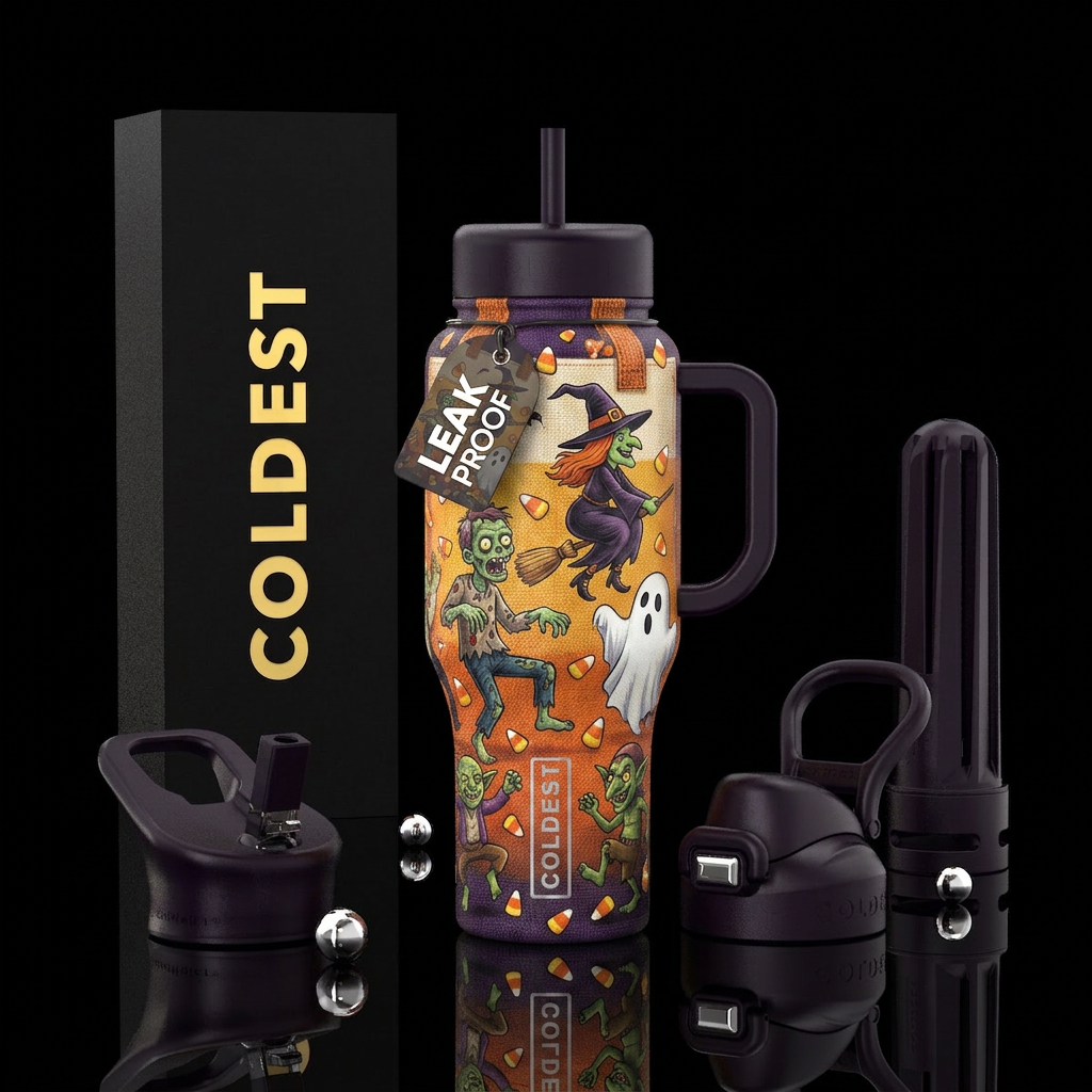 Trick or treat water bottle design