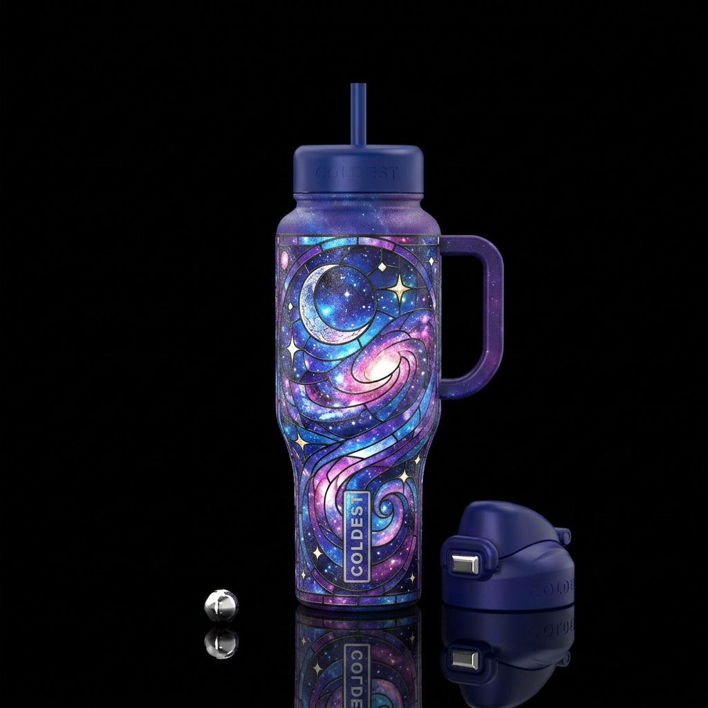 Galaxy window water bottle design