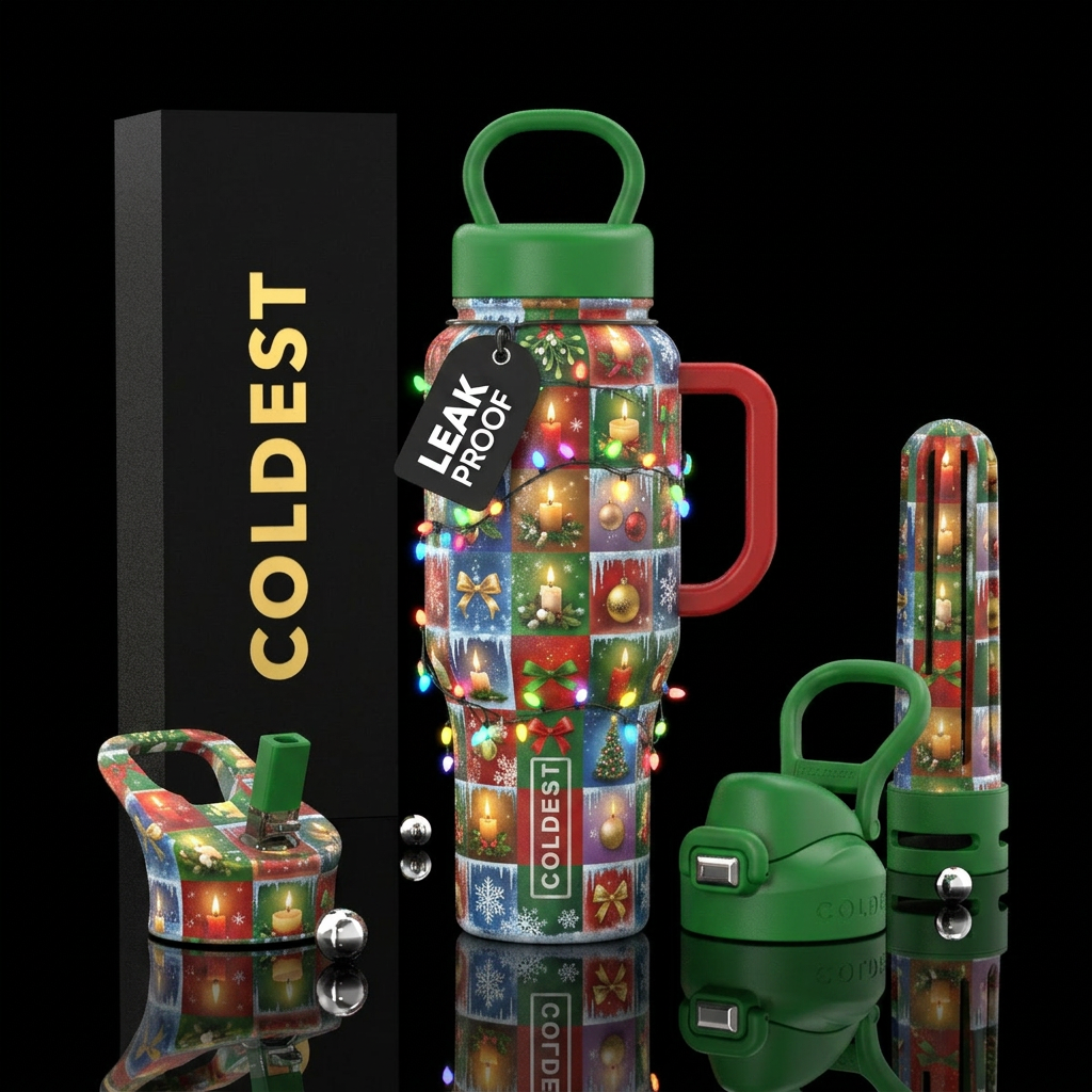 Christmas paper 2 water bottle design