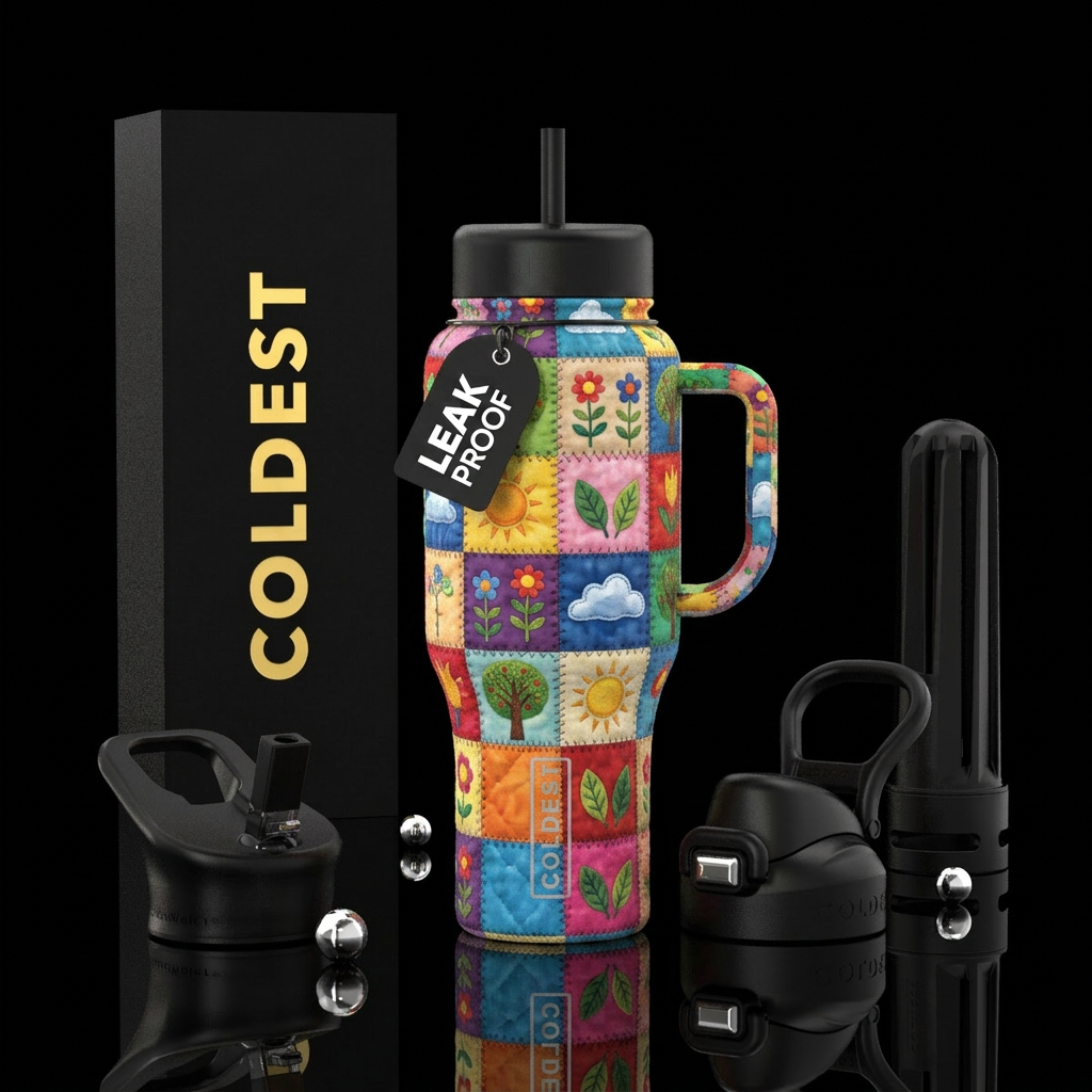 Stitched together water bottle design