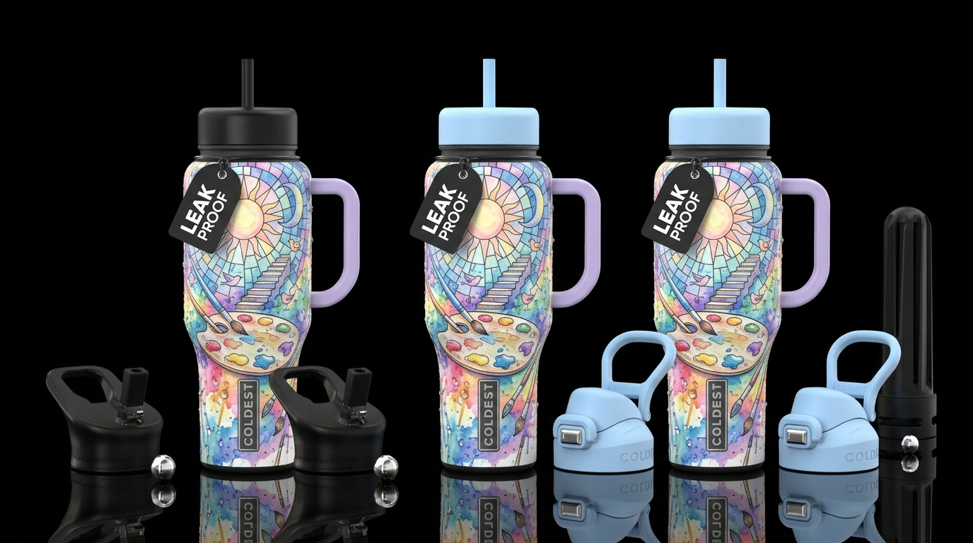 Painting the way water bottle design