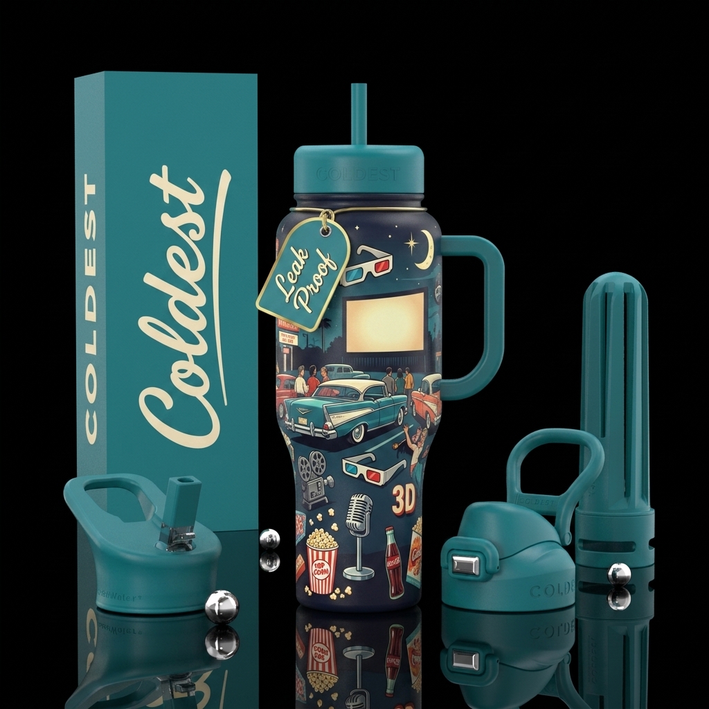 Summer night water bottle design