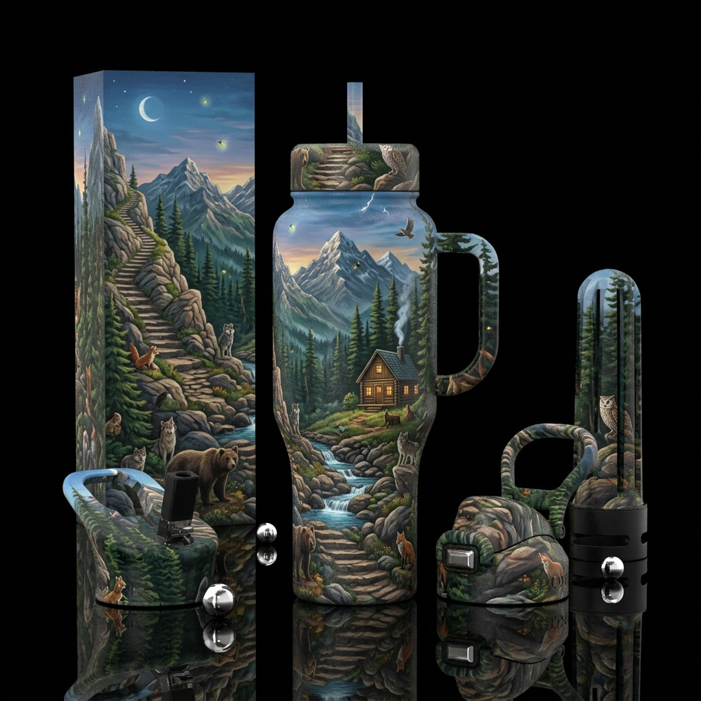 The forest water bottle design