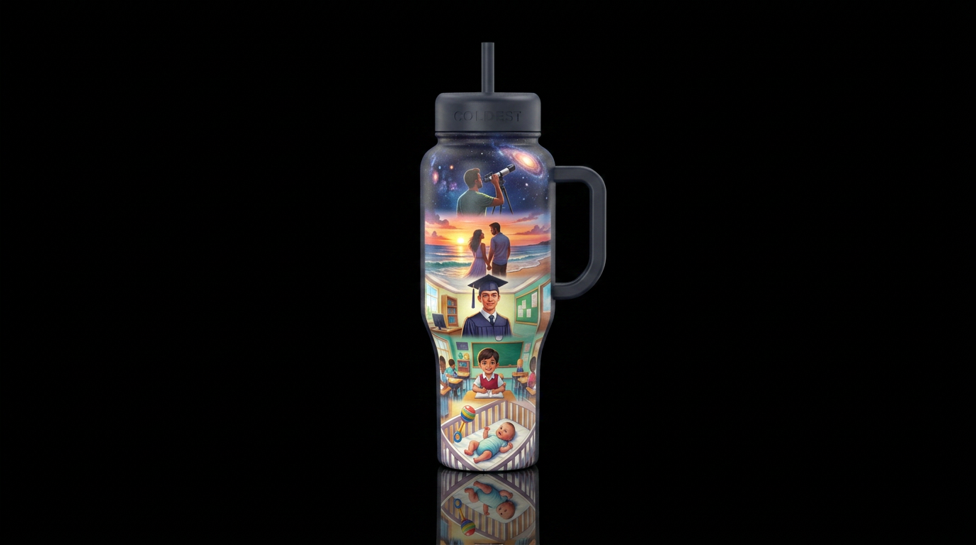 Don't blink water bottle design
