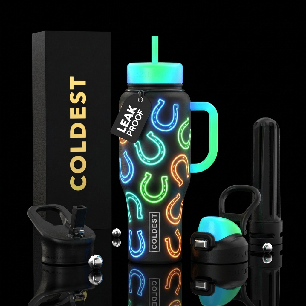 Glowie horseshoes water bottle design