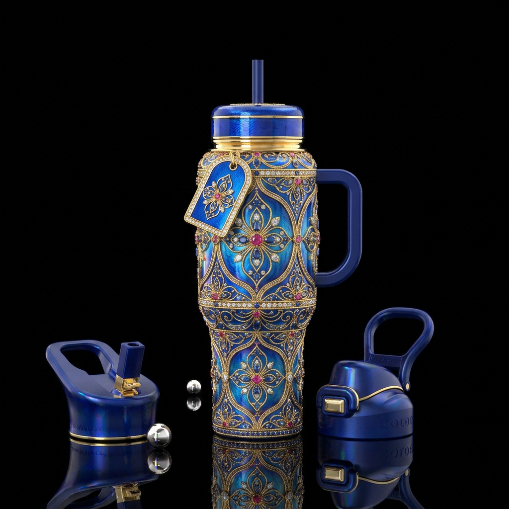 Decorated like a Faberge egg water bottle design