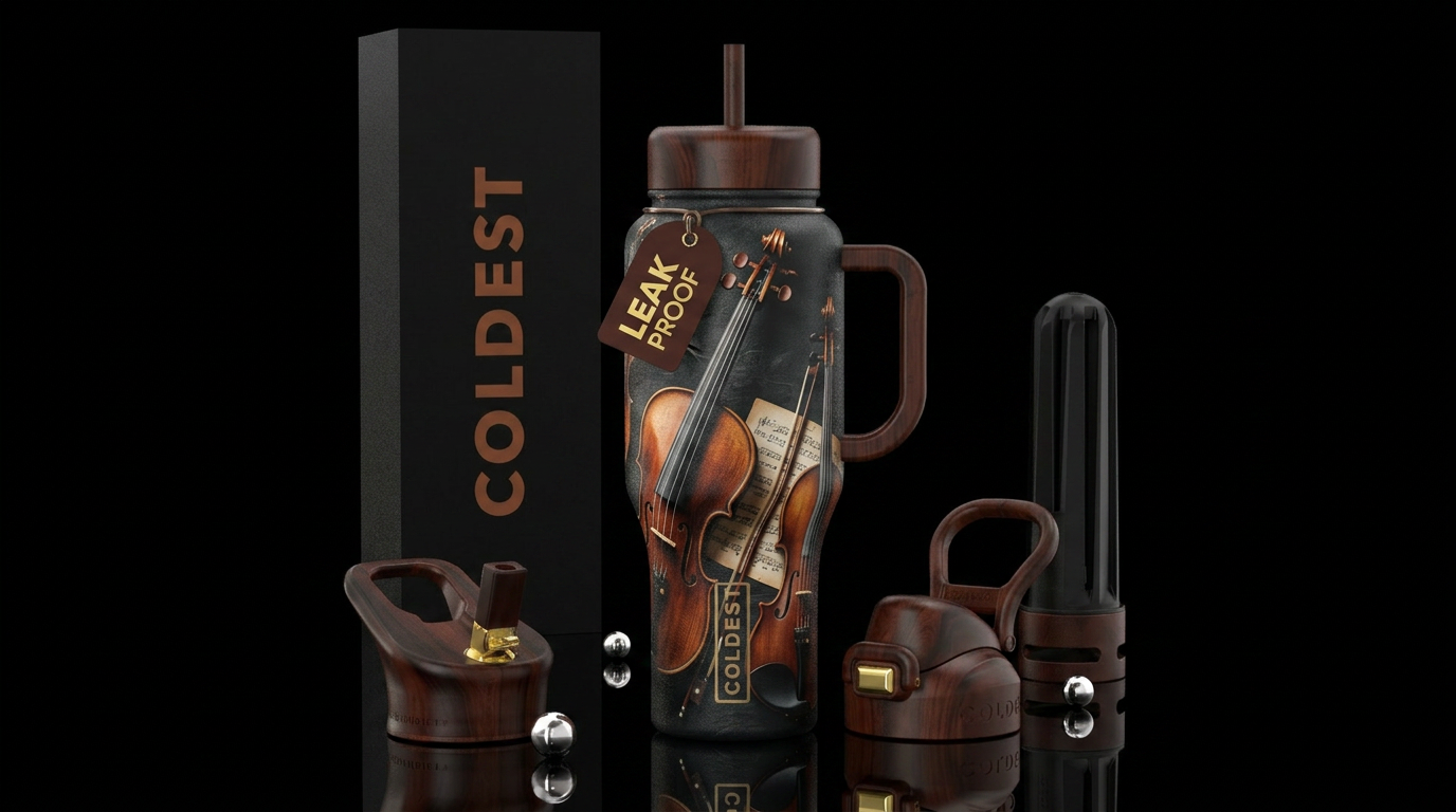 Violins Making Beautiful Music water bottle design