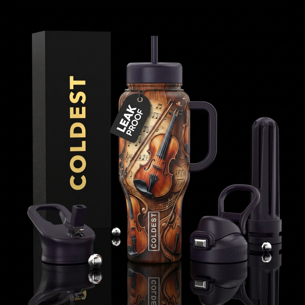 Violins Making Beautiful Music water bottle design