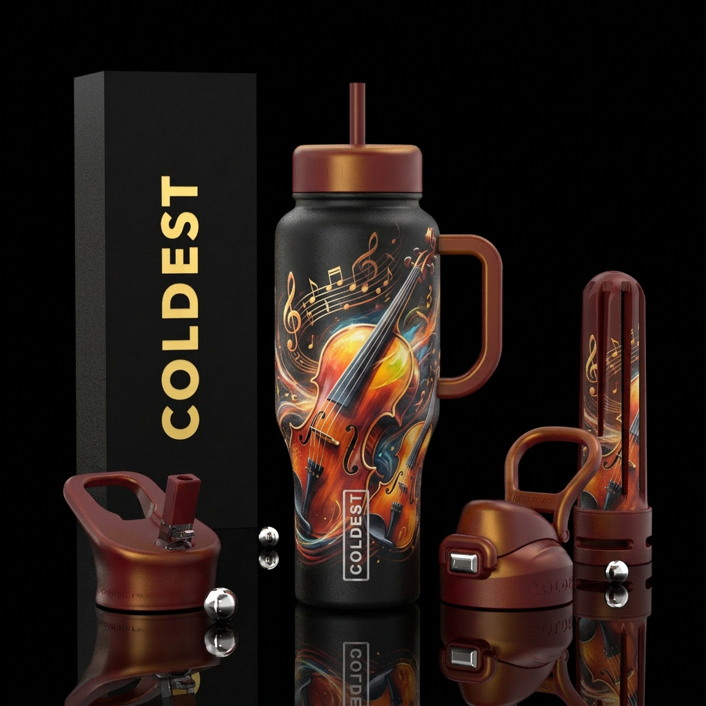 Violins Making Beautiful Music water bottle design