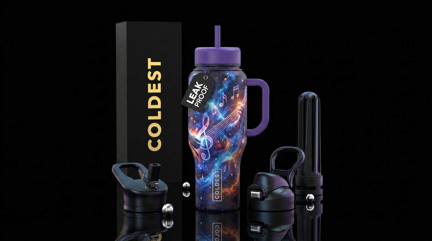 Cosmic Music water bottle design
