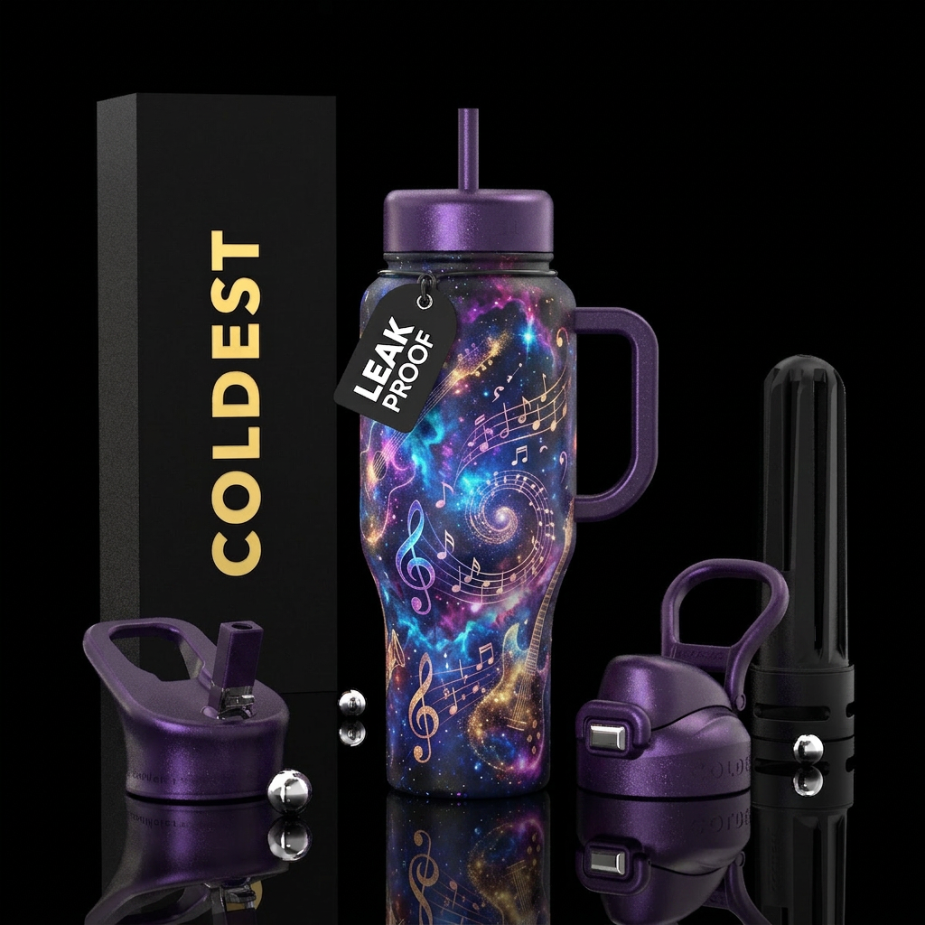 Cosmic Music water bottle design