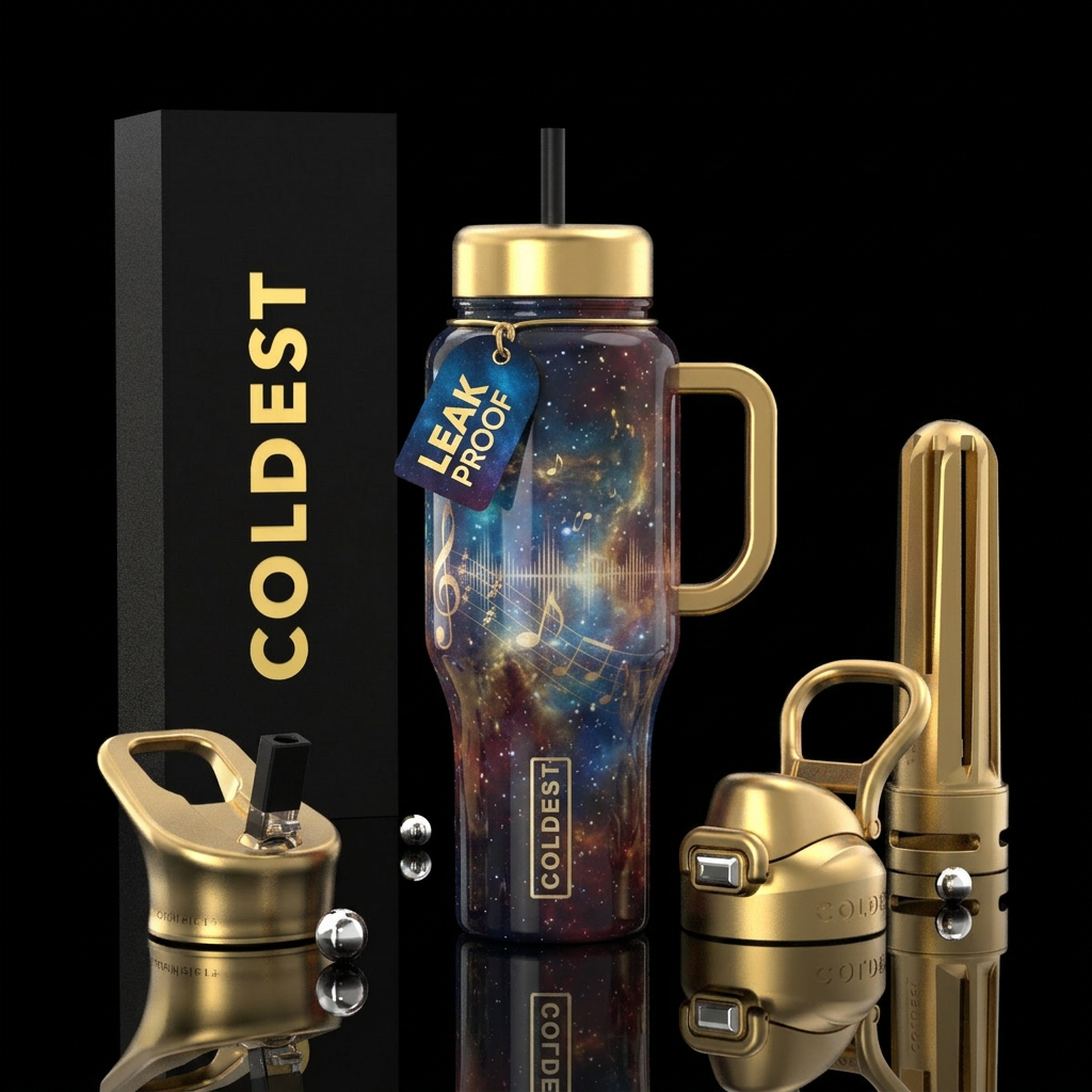 Cosmic Music water bottle design