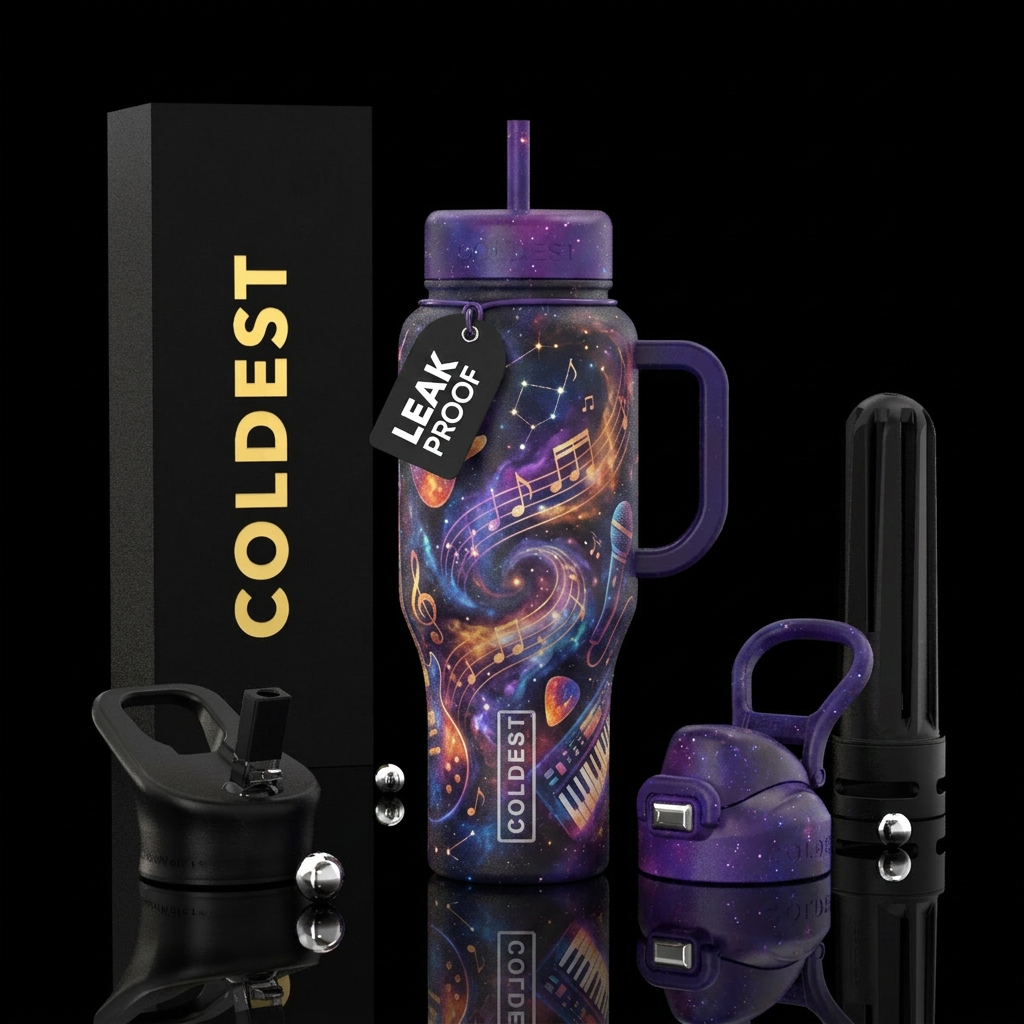 Cosmic Music water bottle design