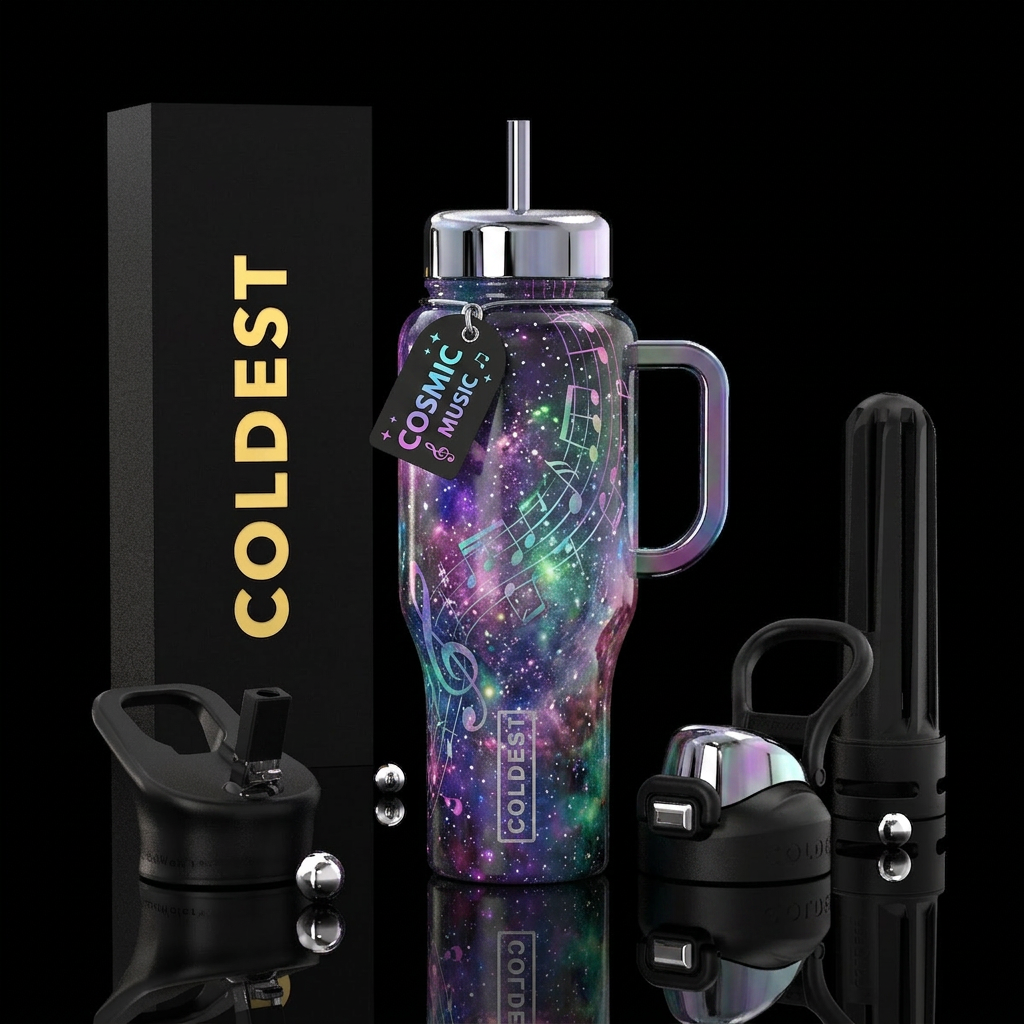 Cosmic Music water bottle design