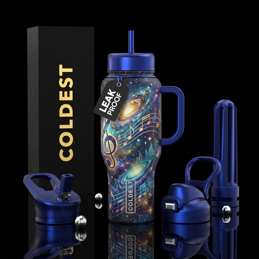 Cosmic Music water bottle design