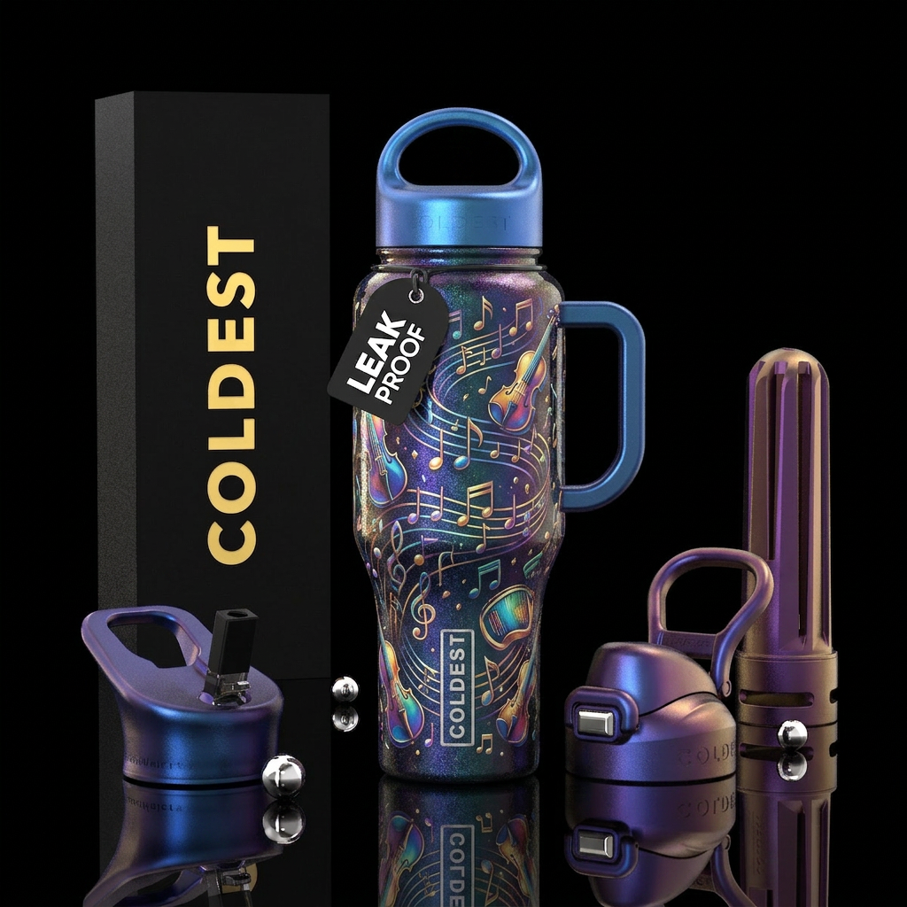 Feel The Music water bottle design