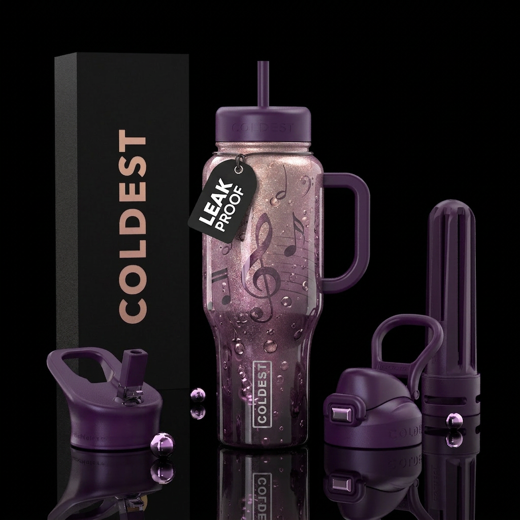 Musical Bubblies water bottle design