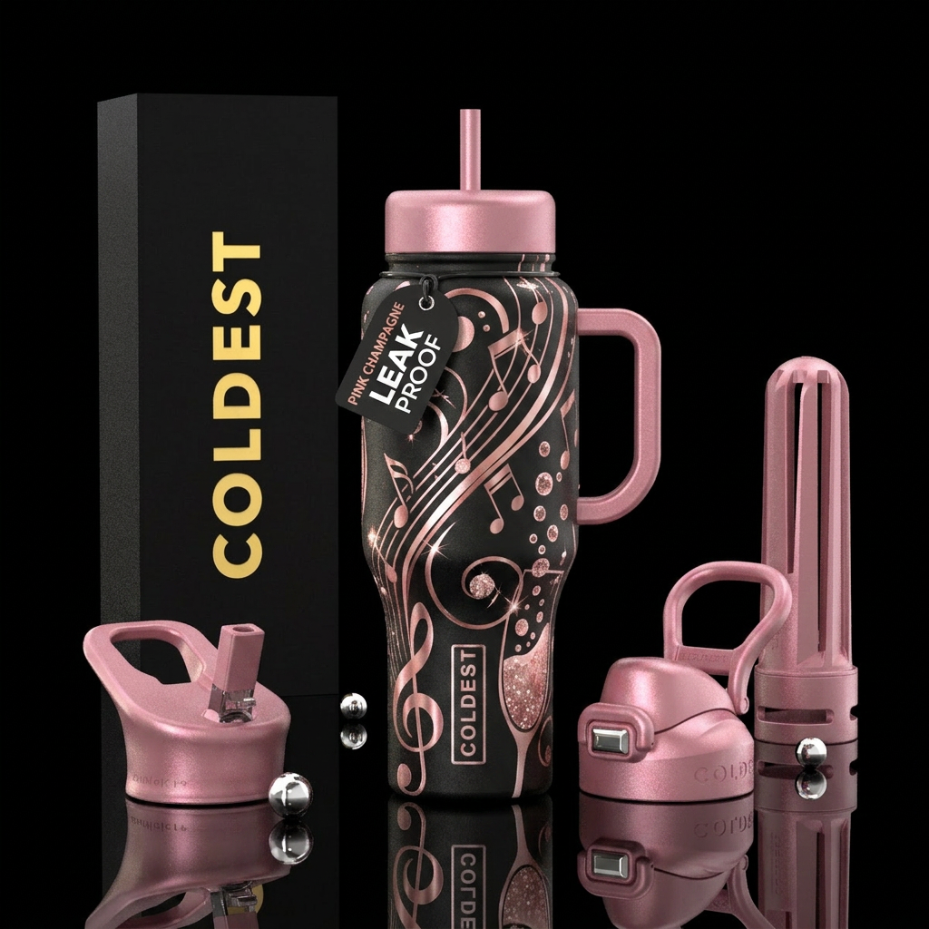 Toast to the Music water bottle design