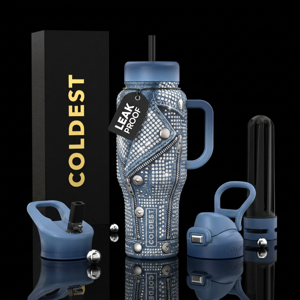 Denim Jacket water bottle design