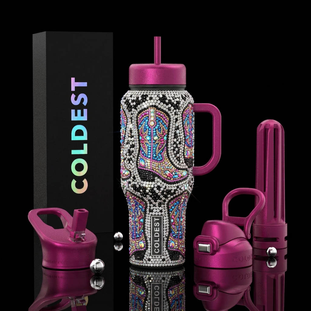 Bling and Boots water bottle design