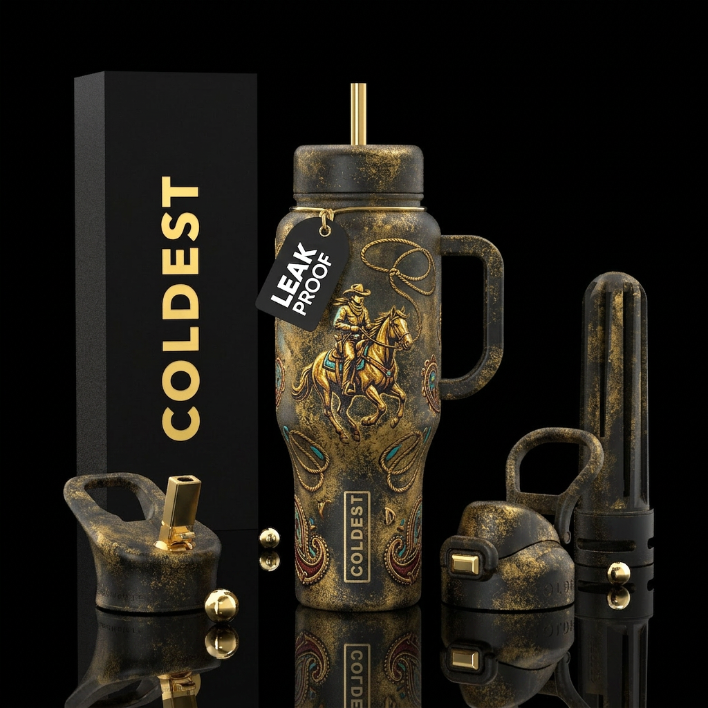 Rustic Cowboy water bottle design