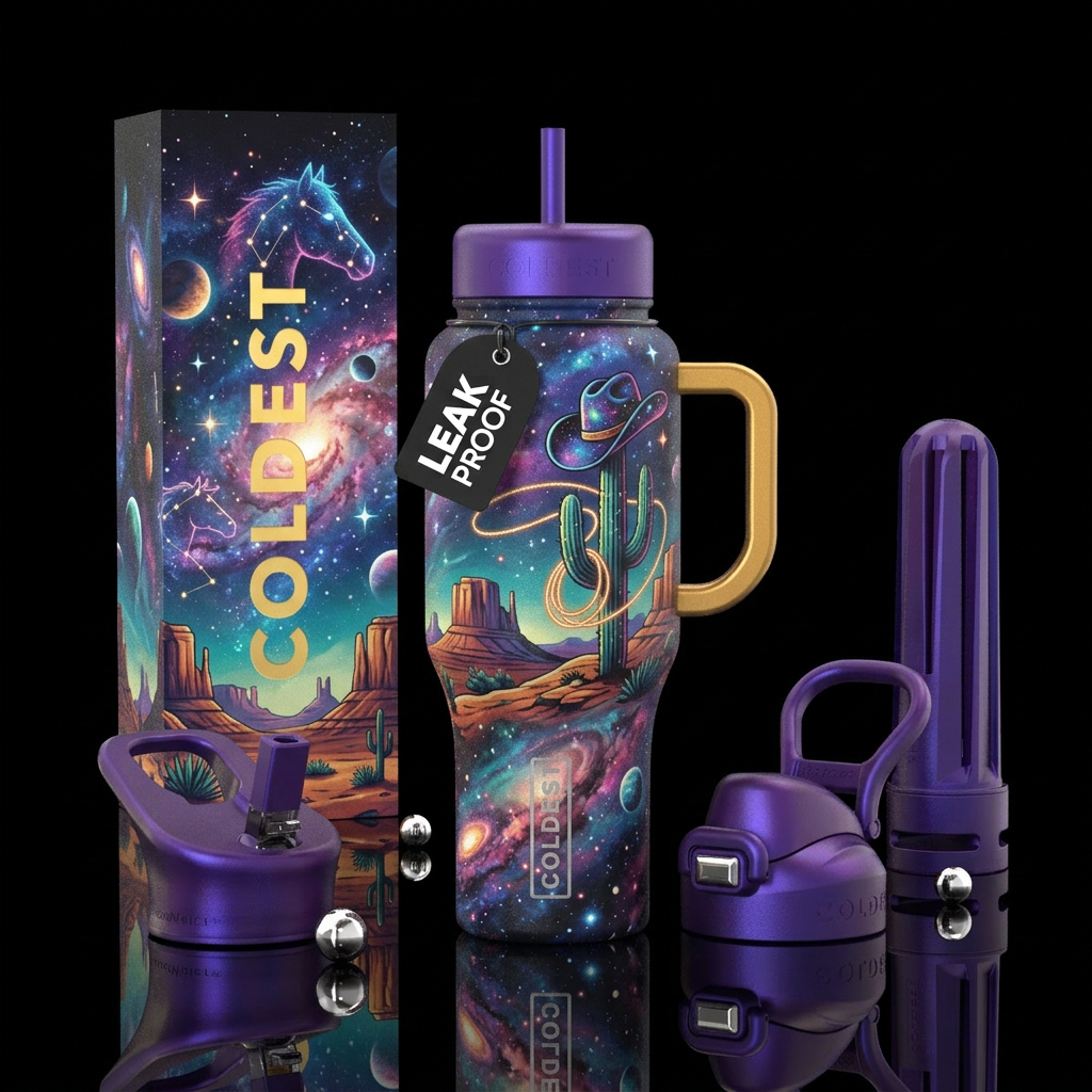 Cosmic Cowboy water bottle design