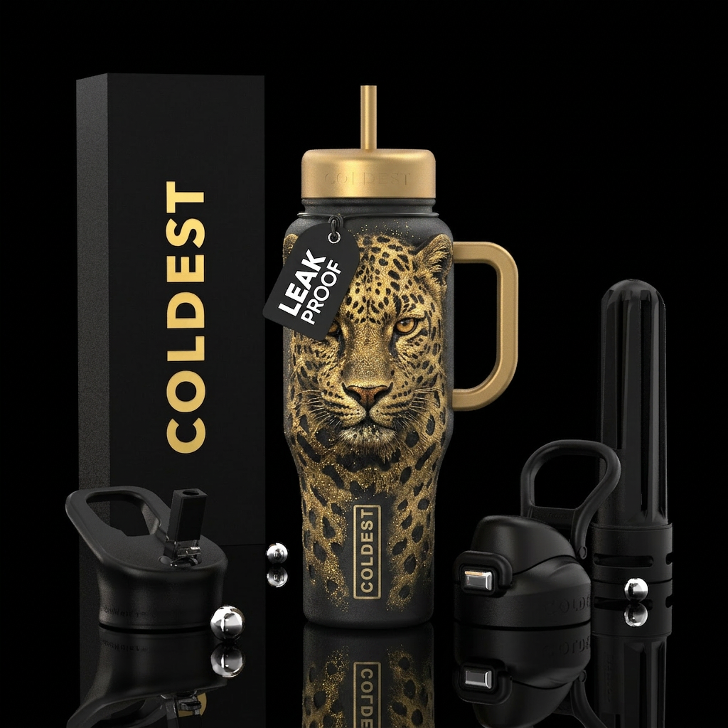 Spots of a Leopard water bottle design