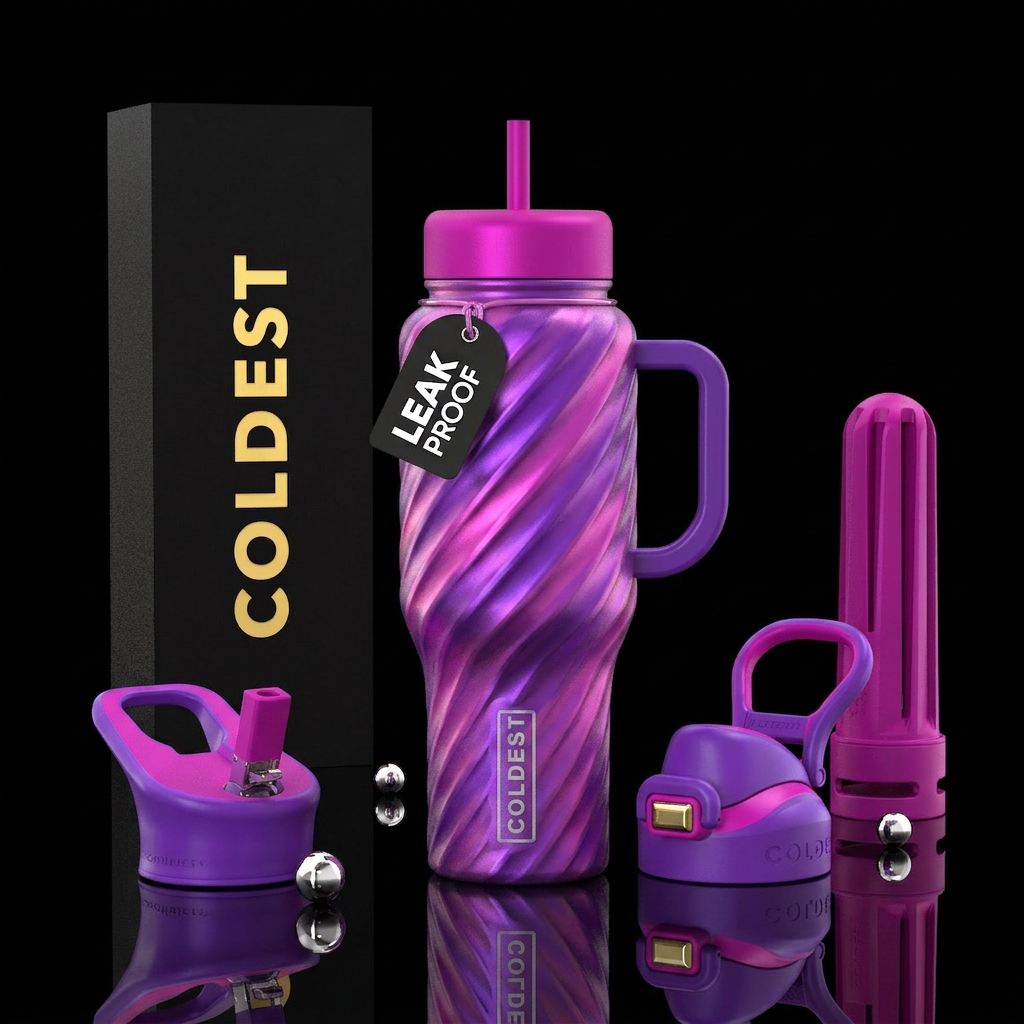 Twisted Purple and Pink water bottle design