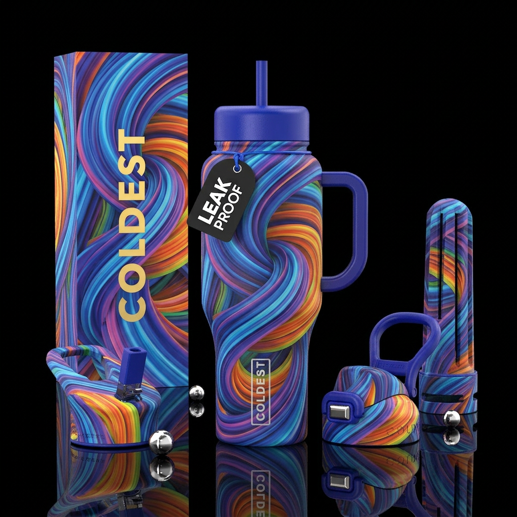Twisted Abstract water bottle design
