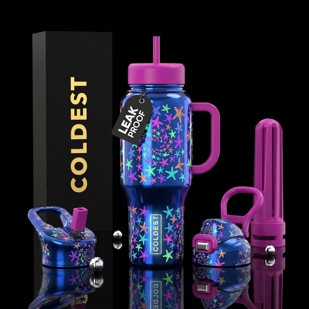 Glowie Dancing Starfish water bottle design