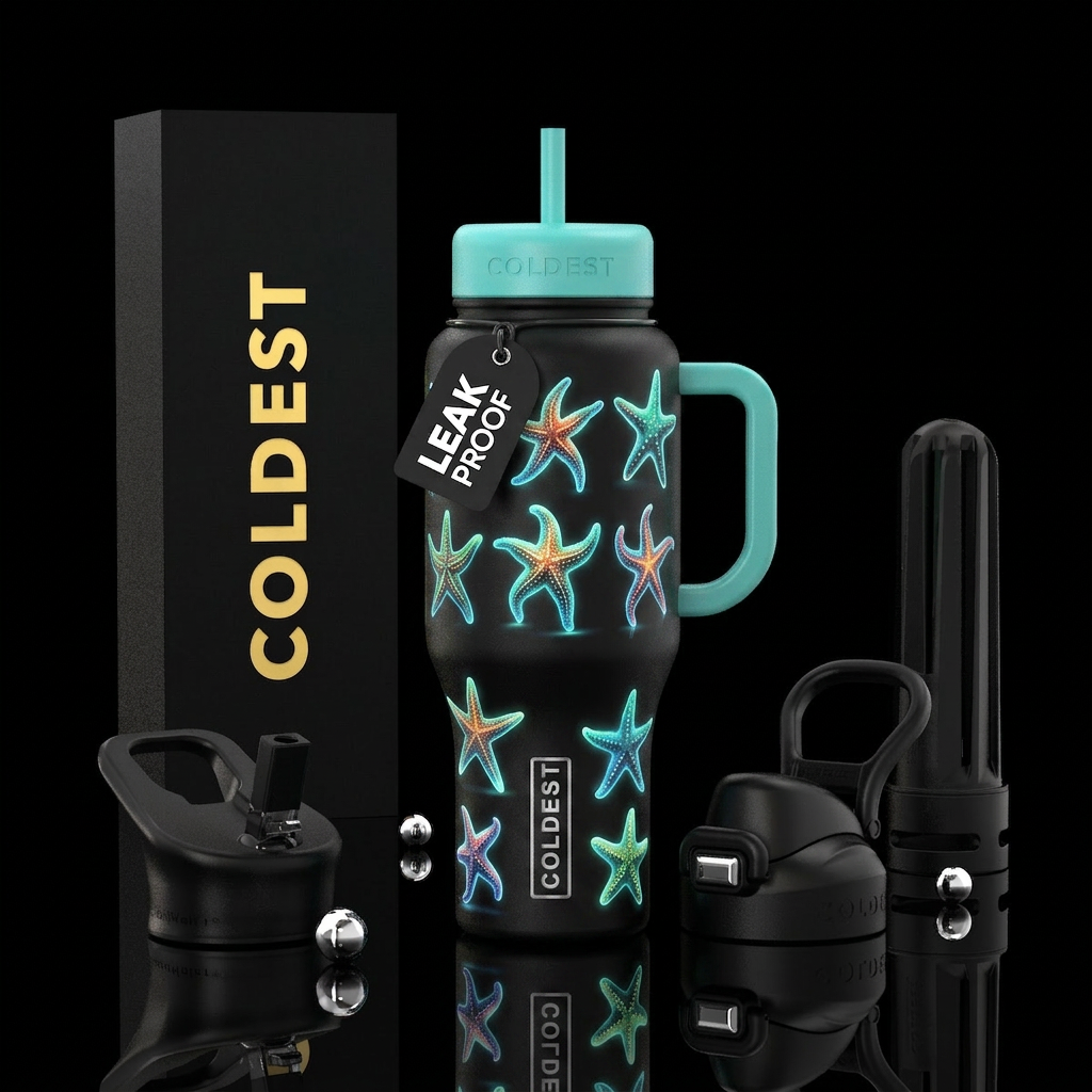 Glowie Dancing Starfish water bottle design