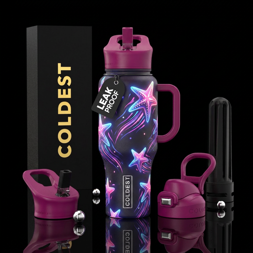 Glowie Flying Starfish water bottle design