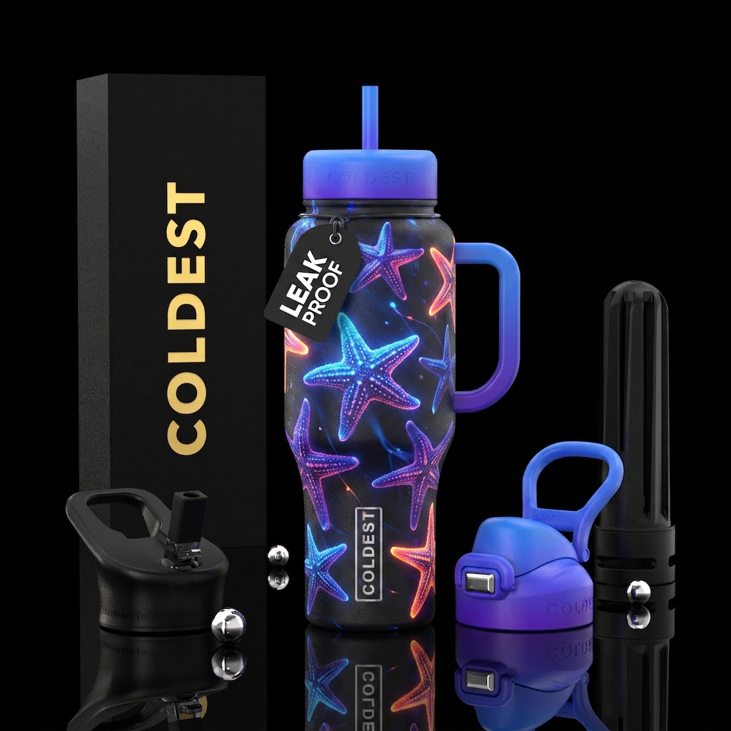 Glowie Flying Starfish water bottle design