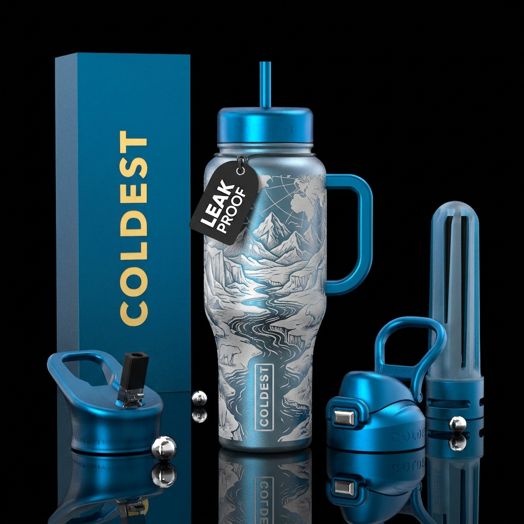 Coldest World water bottle design
