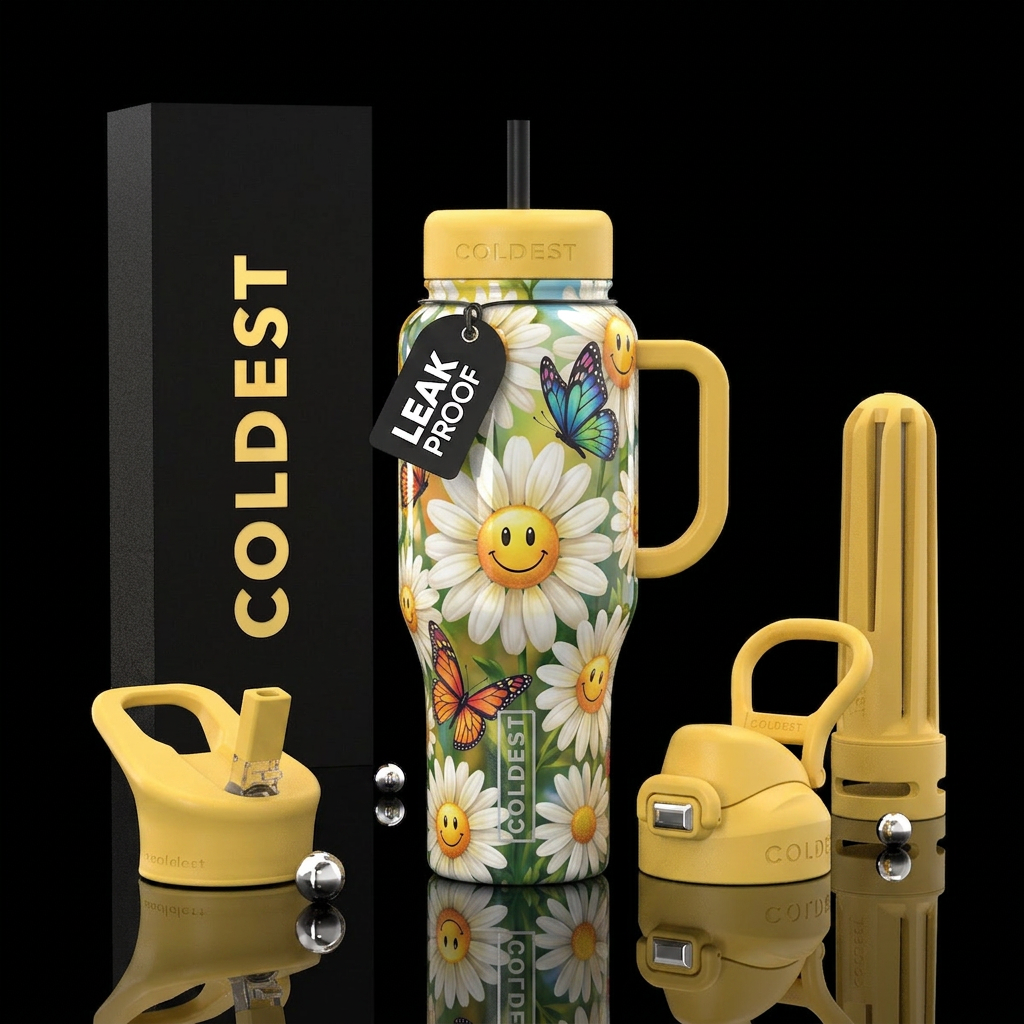 Picking Daisies water bottle design