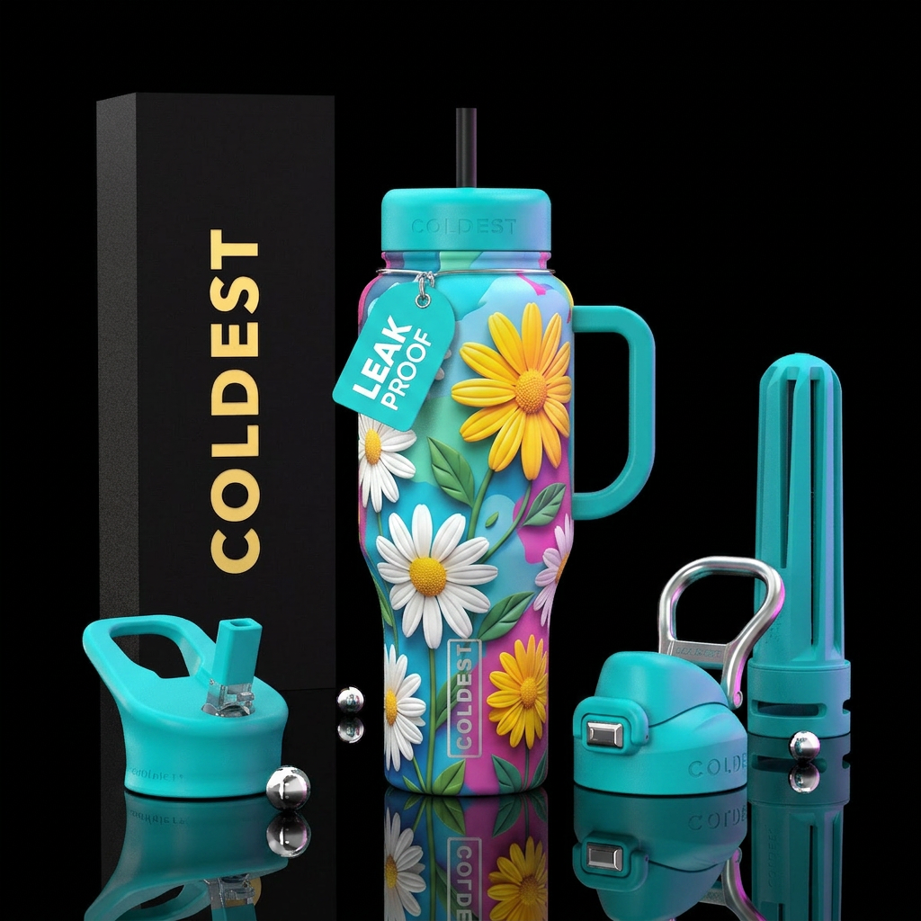 Picking Daisies water bottle design