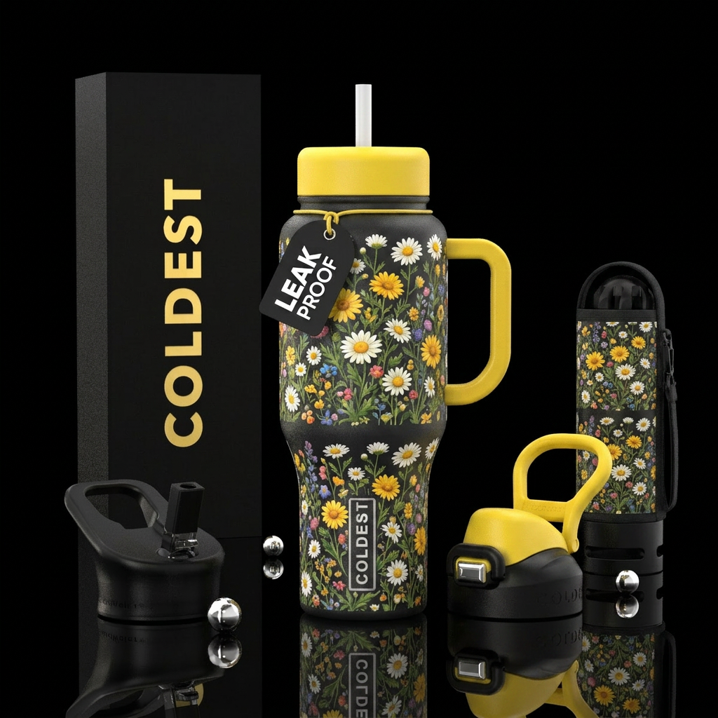 Picking Daisies water bottle design
