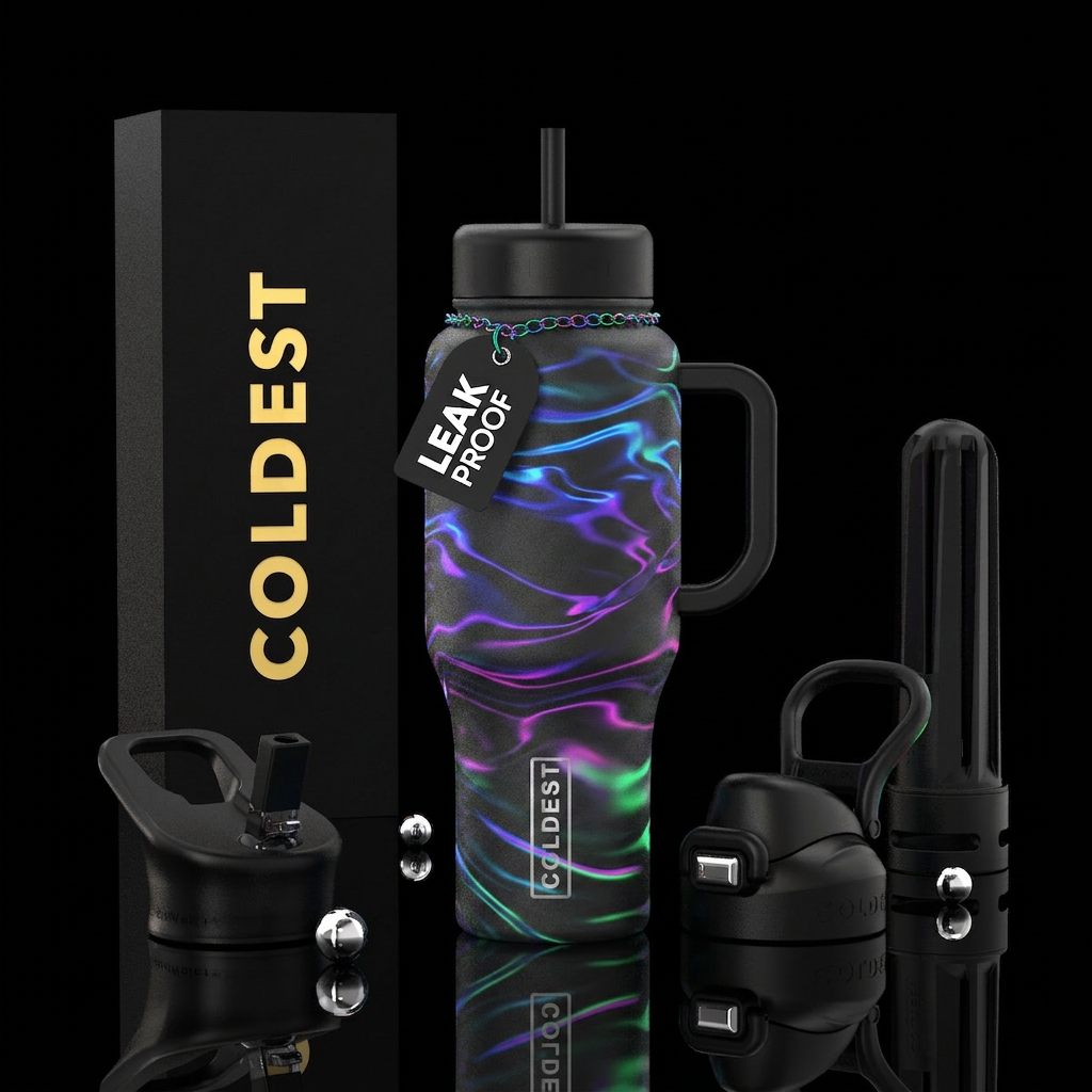 Waves of Color water bottle design